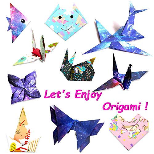 150 Papel de Origami, Cartulina de vívido Colores con Hermosos Estampados, Cuadrado Papel Plegable Doble Cara Papel papiroflexia para niños y Adultos, DIY Proyectos de Artes y Manualidades 15x15cm