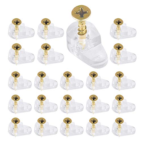 150 Piezas Clip para Espejo Abrazadera de Cristal para Baño, Soporte de Estante de Clip de Vidrio de Sujeción de Plástico con Tornillos, para Puerta de Armario Hoteles (B)