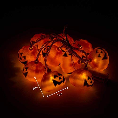 1.5m de Halloween decoración LED cadena luces Decoración del ornamento de la calabaza del fantasma esqueletos Partido araña Bat Suministros Luz-String Una calabaza SEAno1 (Color : Eyeball String)