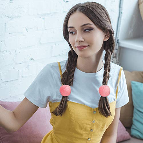 16 Piezas Corbatas de Cabello Banda de Pelo Elástico con Pompones Bolas de Cola de Caballo Esponjosas de Piel para Accesorios para Cabello para Niñas, Niños, 8 Colores