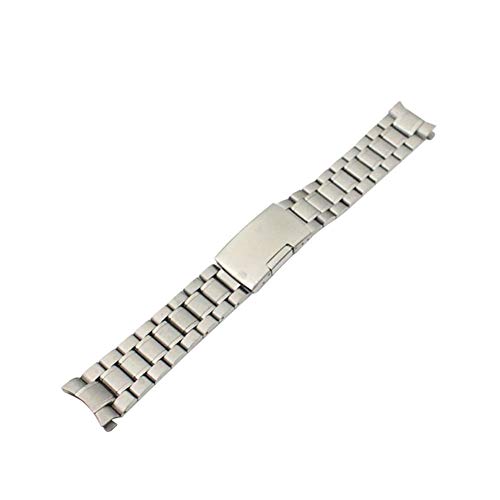 18/19/20 / 22mm Hombres 'S Correa de Reloj de Acero Inoxidable Curva de Enlace sólido Correa de Reloj TT Pulsera, Plata, 20 mm