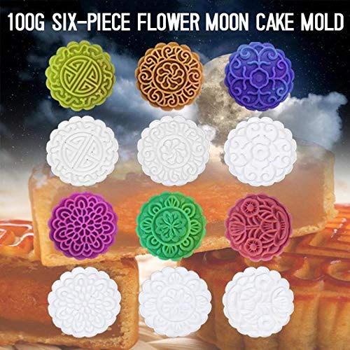 1Pcs Plastic Mooncake Mold Cookie Cutter With Flower Stamp Chocolate Moon Cake Mould Press Cookie Bakeware Chocolate Mold,7Pcs,China