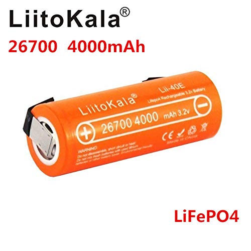 2 3.2V 26700 4000mAh baterías de fosfato de Hierro y Litio 35A de Descarga Continua batería máxima de Alta Potencia + 2 Hojas de níquel