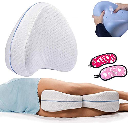 2 Cojines Ortopédicos para Piernas y Rodilla, Alivia el Dolor de Espalda, Cadera y Articulaciones, Soporte para el Tobillo, Pierna y Rodilla , Espuma con Memoria, Almohada para embarazadas