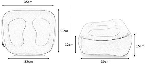 2 paquetes inflable resto del pie almohada for viajes, for niños / adultos Cojines altura de desplazamiento Avión Almohada-ajustable, for niños a dormir durante el viaje, conveniente for la oficina, a