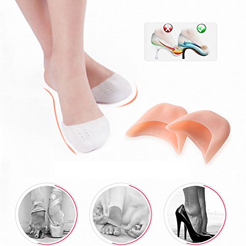 2 pares de protectores de puntas hechos de gel de silicona para ballet. Con agujero transpirable