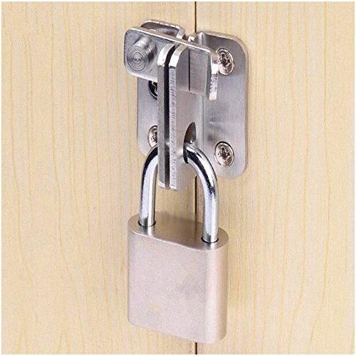 2 Pcs Cerradura De Puerta LMYTech Cerradura De Puerta De Acero Iinoxidable Cerradura Antirrobo Pequeña Cerradura De Puerta Cerrojo De Cerradura-Plata