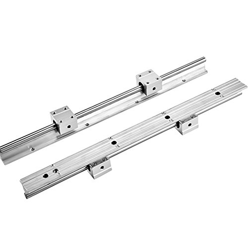 2 Piezas de Eje de Varilla de Guía de Movimiento Lineal SBR10-400mm + 4 Piezas de Bloques Deslizantes SBR10UU Para Maquinaria e Impresora 3D