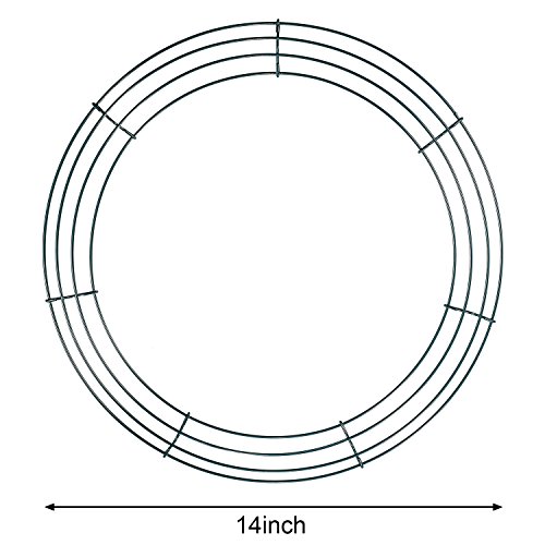 2 Piezas de Marco de Alambre de Corona Aros de Hacer Corona Verde para Decoración de Año Nuevo Día de San Valentín (14 Pulgadas)