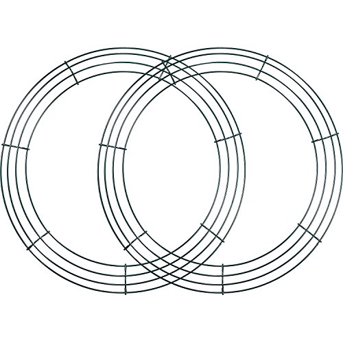 2 Piezas de Marco de Alambre de Corona Aros de Hacer Corona Verde para Decoración de Año Nuevo Día de San Valentín (14 Pulgadas)