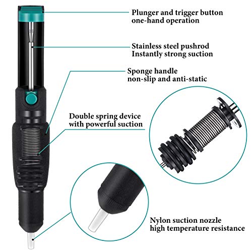 2 Piezas Mecha Desoldadora Ventosa Desoldadora y 2 Piezas Mecha de Trenza de Soldadura Lechón de Soldadura Bomba de Vacío Desoldadora Herramienta de Eliminación de Soldadura