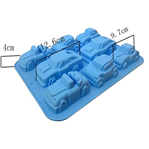 2 Piezas Molde Antiadherente de la Torta de Silicona - Forma de Tren y Coche Moldes de Silicone para Repostería Bizcocho, Muffin, Pudín, Jabon, Pastel, Pastelería