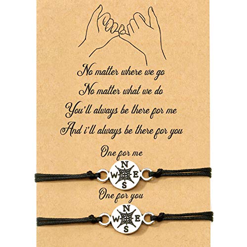 2 pulseras de amistad a juego para regalo a mejor amigo o a tu pareja