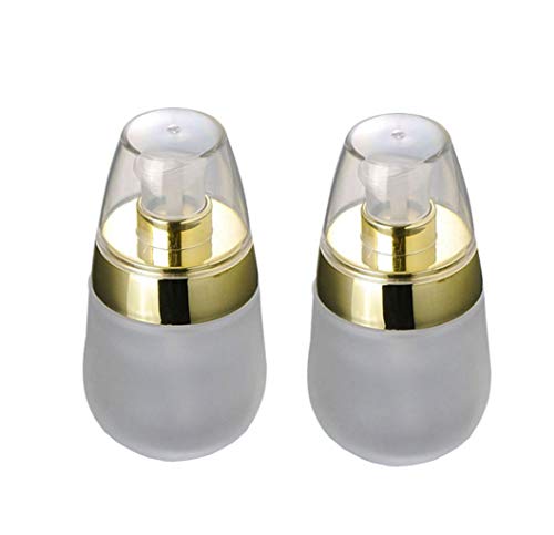 2 recipientes transparentes en forma de huevo de 30 ml, vacíos, rellenables, para cosméticos, esencia, crema, botes de bomba, tarros de cristal, botella de crema