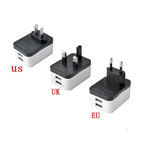 2 USB adaptador de enchufe del recorrido Internacional Mundial cargador con adaptador de CA del enchufe de energía del zócalo del convertidor universal a EU Reino Unido EEUU (Color : UK travel plug)