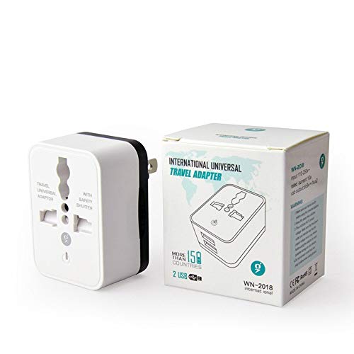 2 USB adaptador de enchufe del recorrido Internacional Mundial cargador con adaptador de CA del enchufe de energía del zócalo del convertidor universal a EU Reino Unido EEUU (Color : UK travel plug)