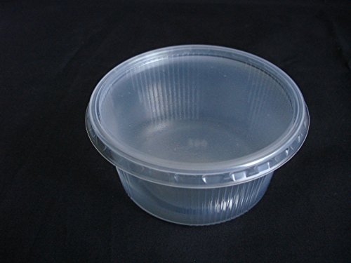 20 piezas 250 ml pequeño redondo desechables de plástico cubo de recipientes con tapa para alimentos.