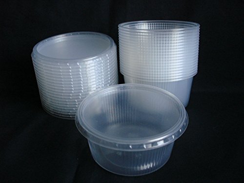 20 piezas 250 ml pequeño redondo desechables de plástico cubo de recipientes con tapa para alimentos.