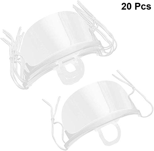 20 Piezas Máscara de Catering Duradera Transparente Máscara Facial Máscara Dental Máscara de Boca Máscara Antiniebla para Salón de Belleza Restaurante