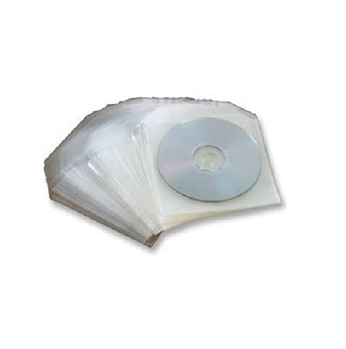 200 fundas de plástico transparente para CD/DVD con solapa de cierre