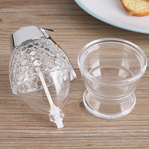 200 ml Dispensador de miel y sirope de vidrio sin goteo recipiente acrílico ideal para cocinar en casa