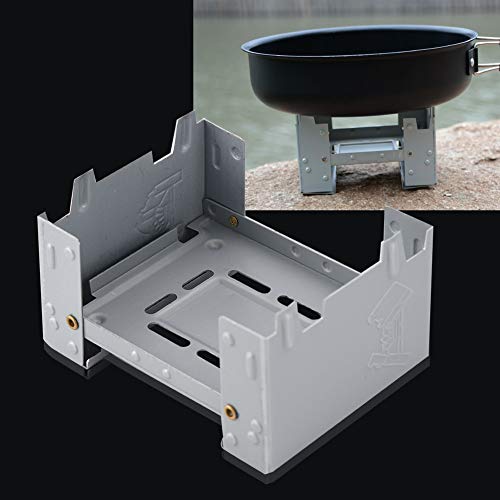 2019 Camping Salamandra- Portátil Plegable Plegable Rectangular Mini Estufa De Alcohol/Estufa De Leña Apta para La Pesca De Picnic Al Aire Libre Salvaje Senderismo Montañismo Estufa (Plata)