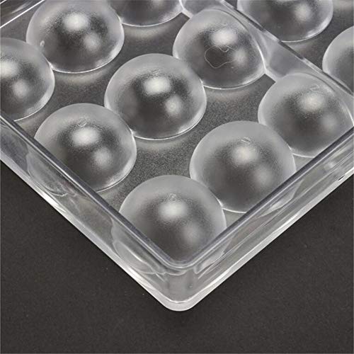 24 cavidades mitad bola transparente duro chocolate molde DIY fondant herramienta para hornear policarbonato Candy Maker Mousse Molde, 3d Semi Sphere Chocolate moldes para hornear molde Home