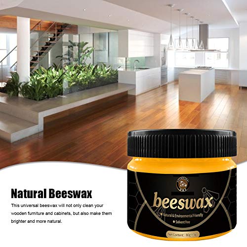 2pcs Naturales Cera De Abejas Para Condimentar Muebles De Madera, 1PC Wood Seasoning Beewax Restaurador De Muebles Pasta De Pulido Para Mesas De Madera, Sillas, Gabinetes, Puertas, Piso, 85 G