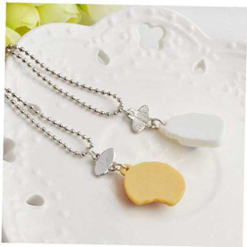 2pcs / Set Mini Miniatura Joyería Alimentos Cookies Y Leche Mejores Brotes Grano Pendiente De La Cadena del Collar del Mejor Amigo