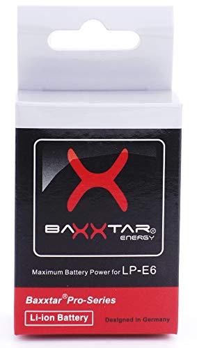 2X Baxxtar Pro - Batería de repuestos para Canon LP-E6 (2040mAh)