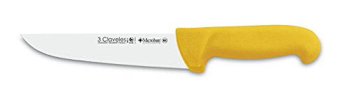 3 Claveles Cuchillo Carnicero Estrecho Proflex, Acero Inoxidable, Amarillo, 18 cm-7"