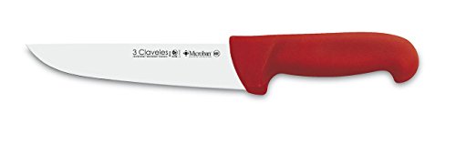 3 Claveles Cuchillo Carnicero Proflex, Acero Inoxidable, Rojo, 18 cm-7"