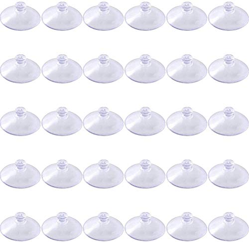 30 Pack Ventosas con Orificio Horizontal, 40mm Ventosa Ganchos Orificios de Ventosas para Ventanas de Vidrio Ventosas de plástico para baño Gabinete de Cocina Decoraciones para Colgar en la Pared