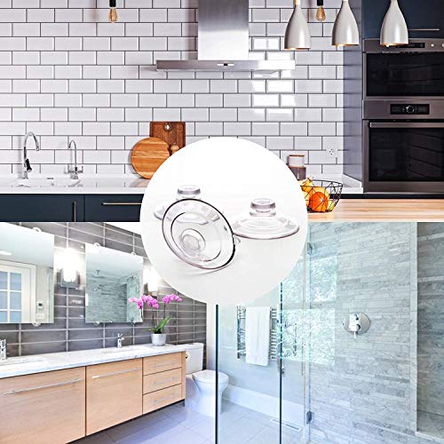 30 Pack Ventosas con Orificio Horizontal, 40mm Ventosa Ganchos Orificios de Ventosas para Ventanas de Vidrio Ventosas de plástico para baño Gabinete de Cocina Decoraciones para Colgar en la Pared