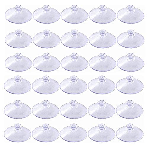 30 paquetes de ventosas de plástico transparente para ventanas de baño, cocina, 40 mm, redondas, ventosas, ventosas transparentes