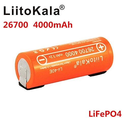 3.2V 26700 4000mAh batería de fosfato de hierro y litio 35A descarga continua batería de alta potencia máxima + níquel sheet-2pcs