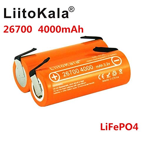3.2V 26700 4000mAh batería de fosfato de hierro y litio 35A descarga continua batería de alta potencia máxima + níquel sheet-2pcs