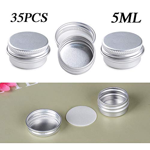 35 Unidades Tarros de Aluminio 5ml Latas Aluminio Vacías Envases Contenedores Cosmético Botes Cajas Metal Pequeñas