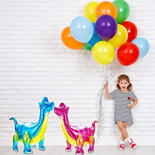 3D Globo de dinosaurio, BESTZY 4 Piezas Dinosaurio Globo de Helio, Globos Dinosaurios de Papel de Aluminio, Dinosaurio Jurásico Globos Fiesta, Suministros de Decoración de Cumpleaños