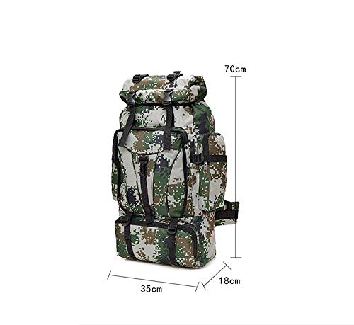 3D Oxford -Malla Camuflaje Bolsa De Alpinismo Mochila 60L Litros De Gran Capacidad Hombres Y Mujeres Mochila De Viaje Al Aire Libre Camping Equipaje Mochila Fanático Del Ejército ,Camouflagegreen