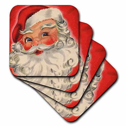 3dRose CST_35942_1 - Posavasos (4 Unidades), diseño de Papá Noel