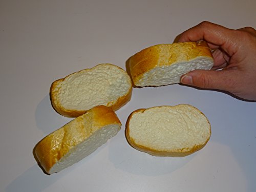 4 Color blanco rebanadas de pan de plástico – Baguette, Barra de Pan, de pastelería Deko falsa, imitación Alimentos Pan, Fake Food, artificial Alimentos, Theater requisite