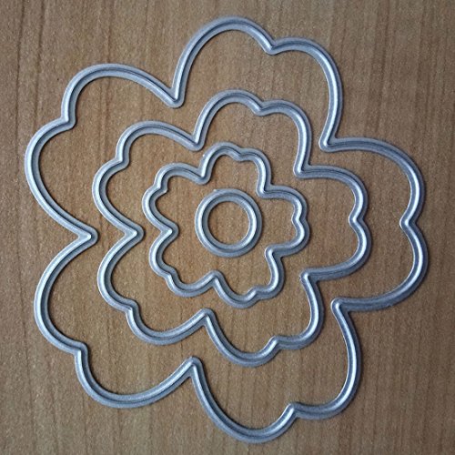 4 piezas troqueles de corte con diseño de flores, para DIY, decoración, de metal