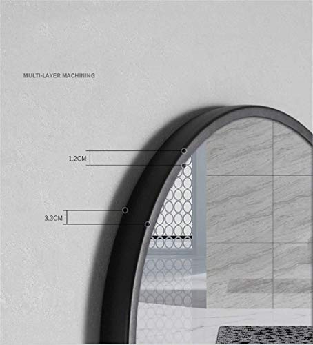 40cm / 50cm / 60cm / 70cm diámetro Circular Wall Mirror Ninguna perforación, Moderno Metal Redondo con Marco de Plata Colgantes de Cristal de la vanidad de Afeitar Espejo Decorativo for la habitación