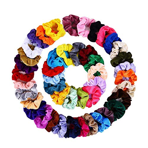 45 Colores Velvet Elástico Hair Scrunchies, Lazos Elásticos De Banda Pelo Stretchy Multicolor De Terciopelo Accesorios Para El Cabello Ponytail Titular Para Mujeres Niñas Accesorios