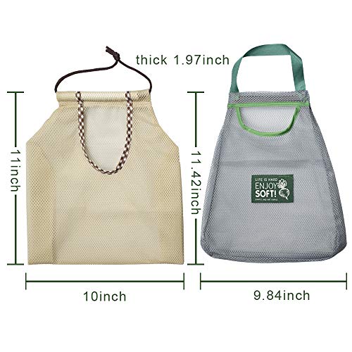 4pz Bolsas Reutilizables Fruta Bolsas Compra, Creatiees Ecológicas Producir Bolsas, Lavable Bolsas de Malla para frutas Juguetes Papas Cebollas Almacenamiento de cocina