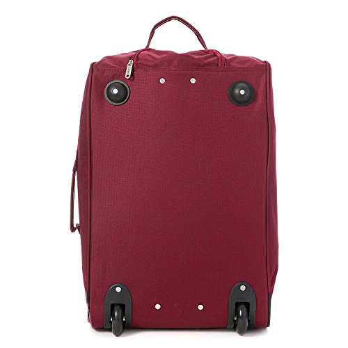 5 Cities Set of 2 Super Lightweight Cabin Approved Luggage Travel Wheely Suitcase Wheeled Bags Bag Juego de maletas 55 centimeters 42 Rojo (Wine)