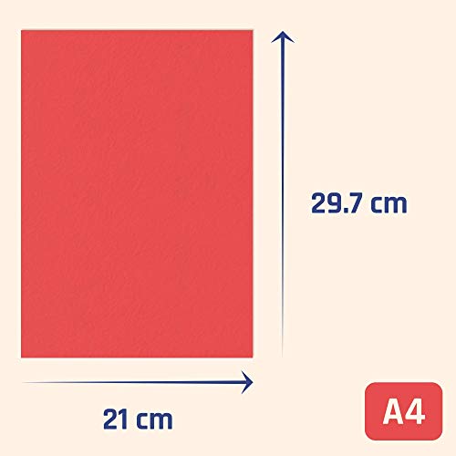 5 Colores, A4 300 g/m² Papel de Colores Cartulina Carton, 50 hojas