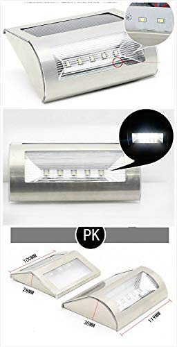 5 ledes 2 unidades) Solar Leuchten resistente al agua exterior lámpara Seguridad Solar Alimentado por luz con sensor para valla, la terraza camino iluminación poste Jardín Decoración etc