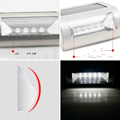 5 ledes 2 unidades) Solar Leuchten resistente al agua exterior lámpara Seguridad Solar Alimentado por luz con sensor para valla, la terraza camino iluminación poste Jardín Decoración etc